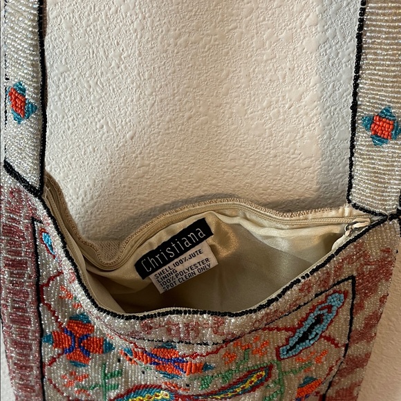 CHRISTIANA Beaded Purse Crossbody Vintage Retro Collectible Bag - Picture 8 of 16